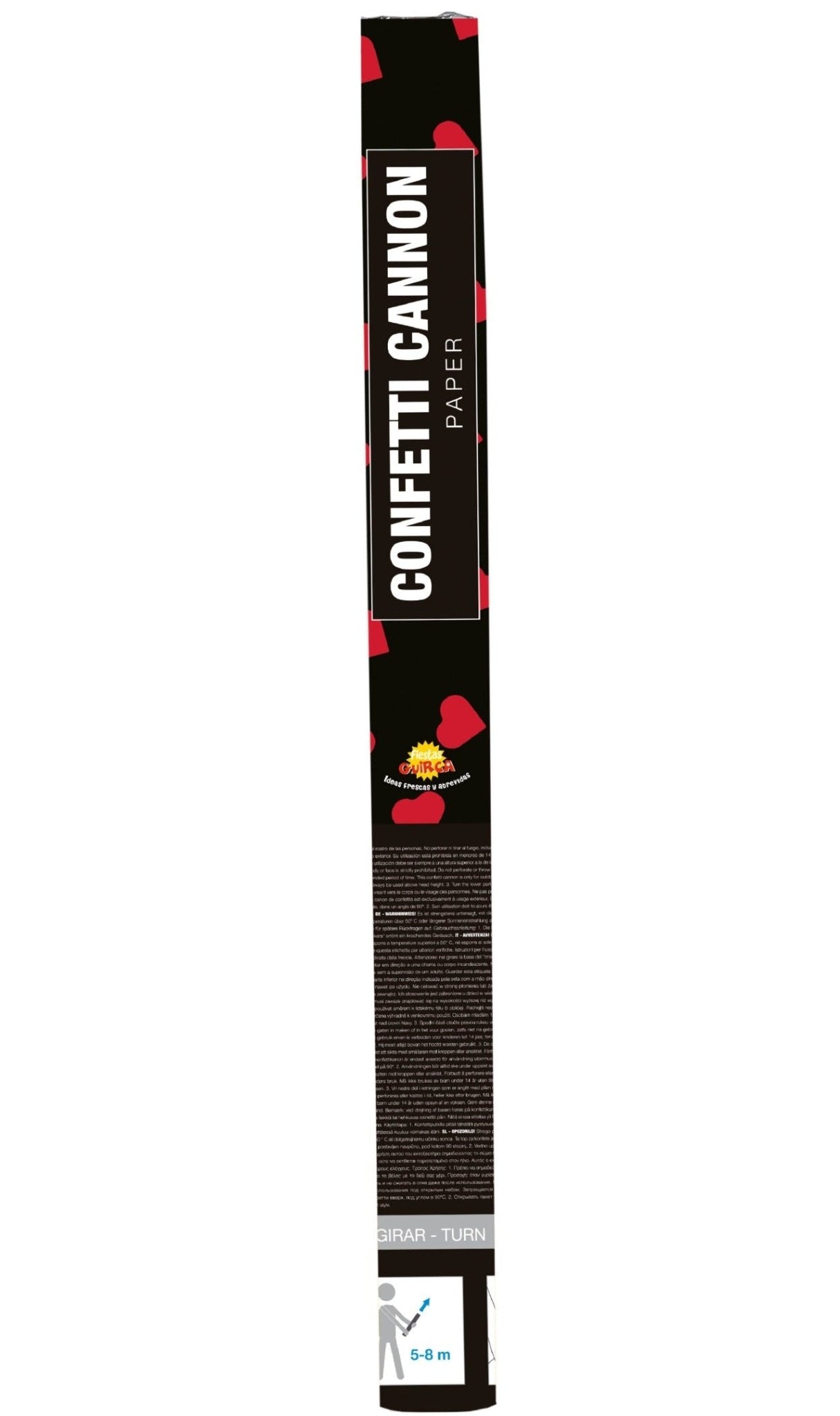 Cañón Confeti Corazones Rojos