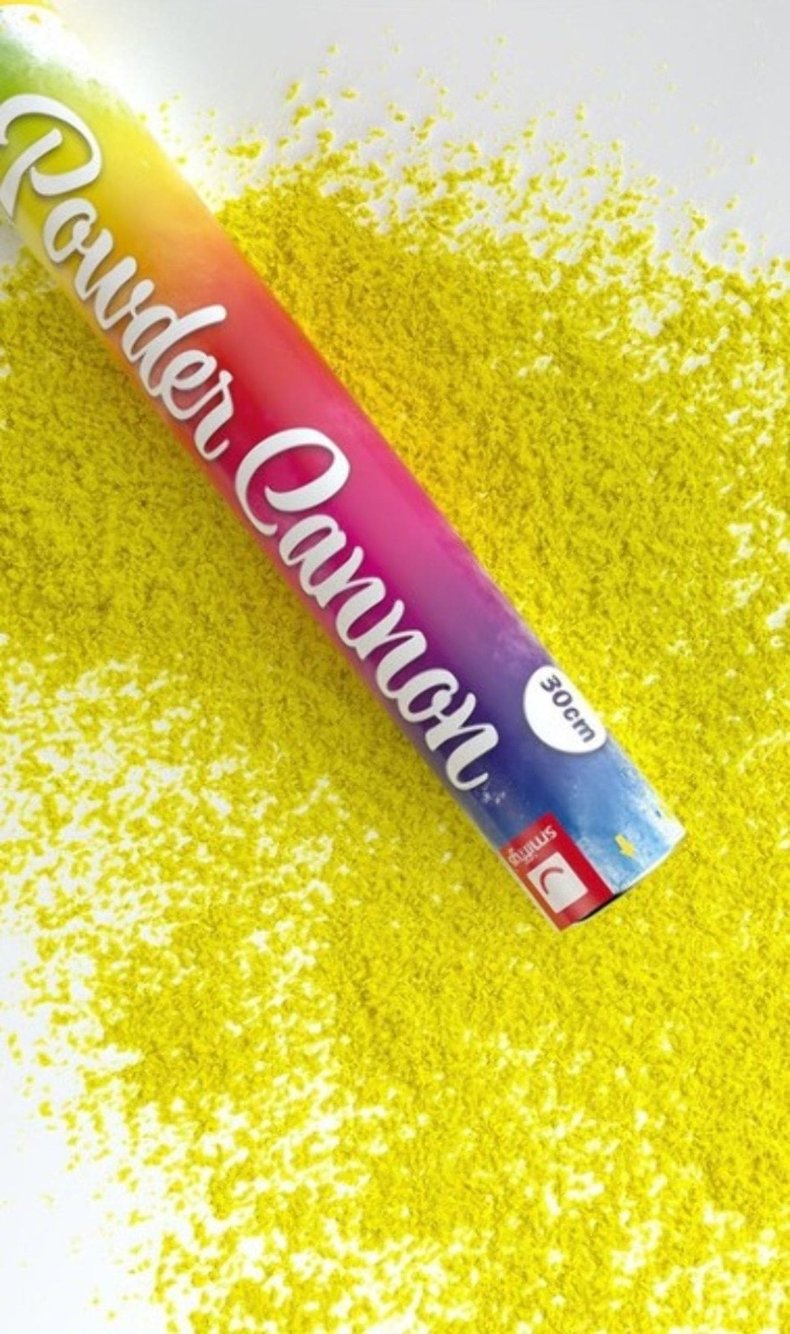 Cañón de Polvo Holi Amarillo