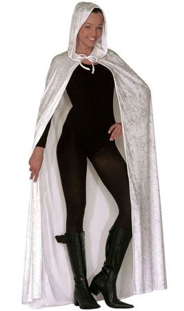 Capa Blanca Capucha Terciopelo