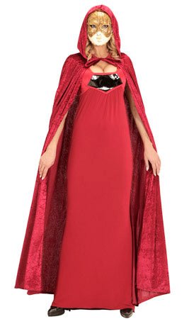 Capa Burdeos Capucha Terciopelo