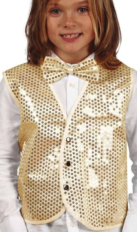 Chaleco de Lentejuelas Dorado infantil