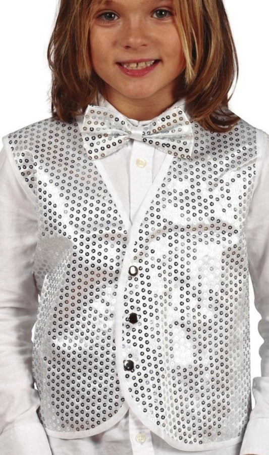 Chaleco de Lentejuelas Plateado infantil