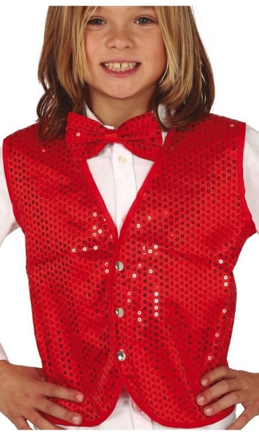 Chaleco de Lentejuelas Rojo infantil