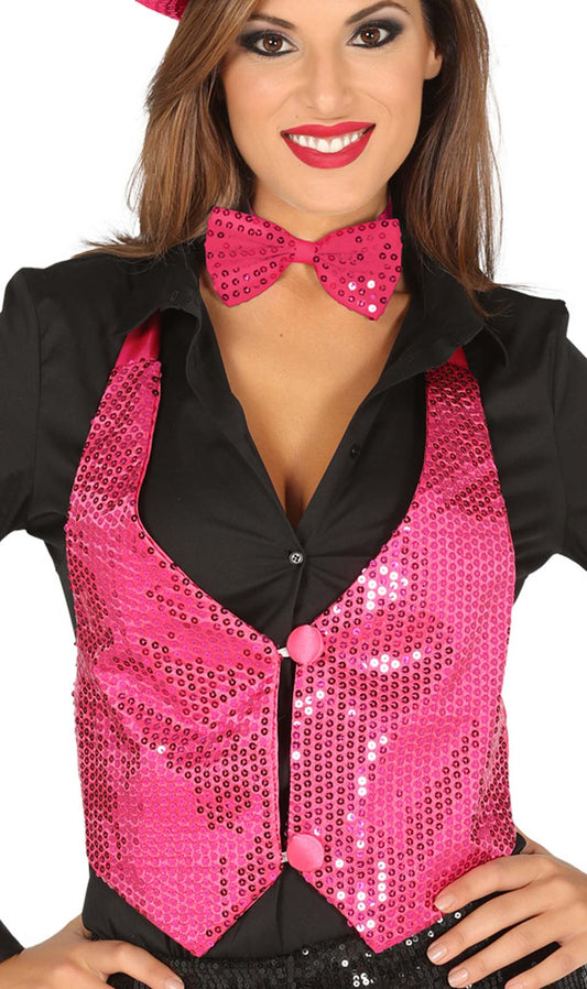 Chaleco Lentejuelas Fucsia para mujer
