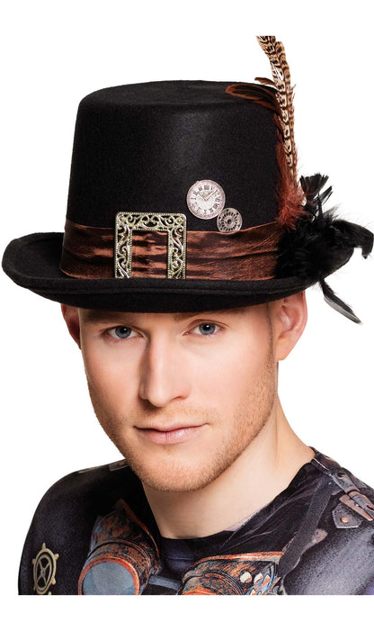 Chistera de Steampunk con Pluma