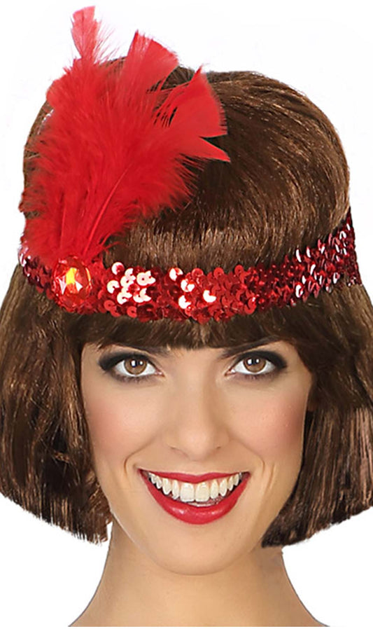 Cinta Charleston Lentejuelas Roja
