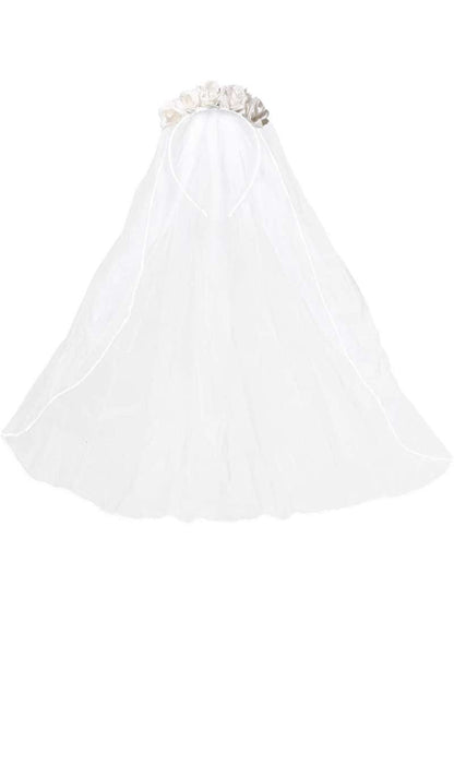 Diadema de Novia Cadáver con Velo Blanco