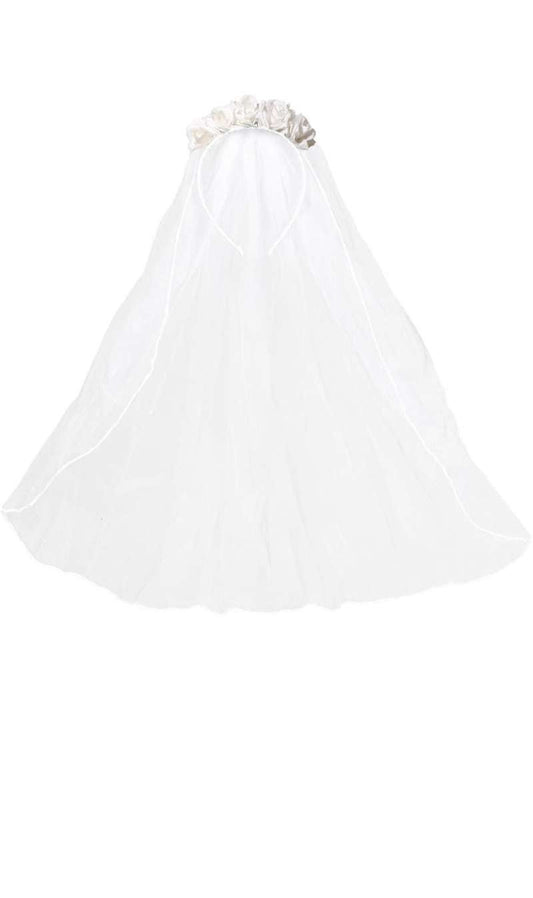 Diadema de Novia Cadáver con Velo Blanco