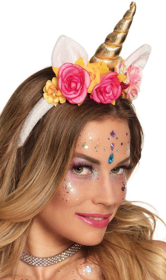 Diadema de Unicornio con Flores