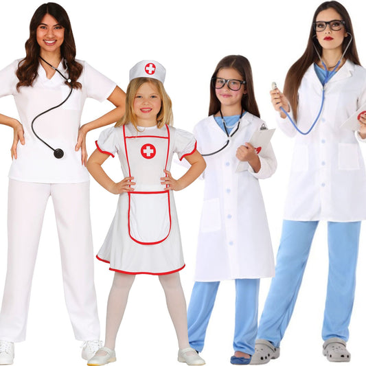 Disfraces en grupo de Doctores y Enfermeras