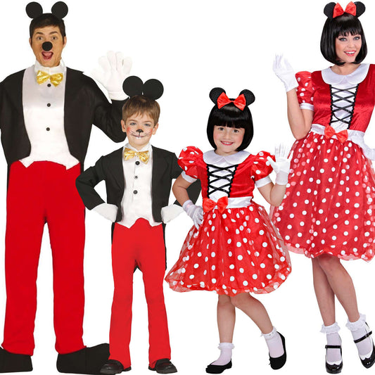 Disfraces en grupo de Mickey y Minnie Mouse