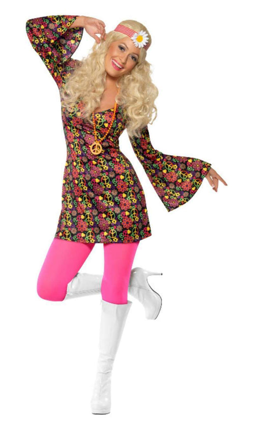 Ropa Hippie Años 70 Mujer Vestido Hippie Años 70 Rosa Con