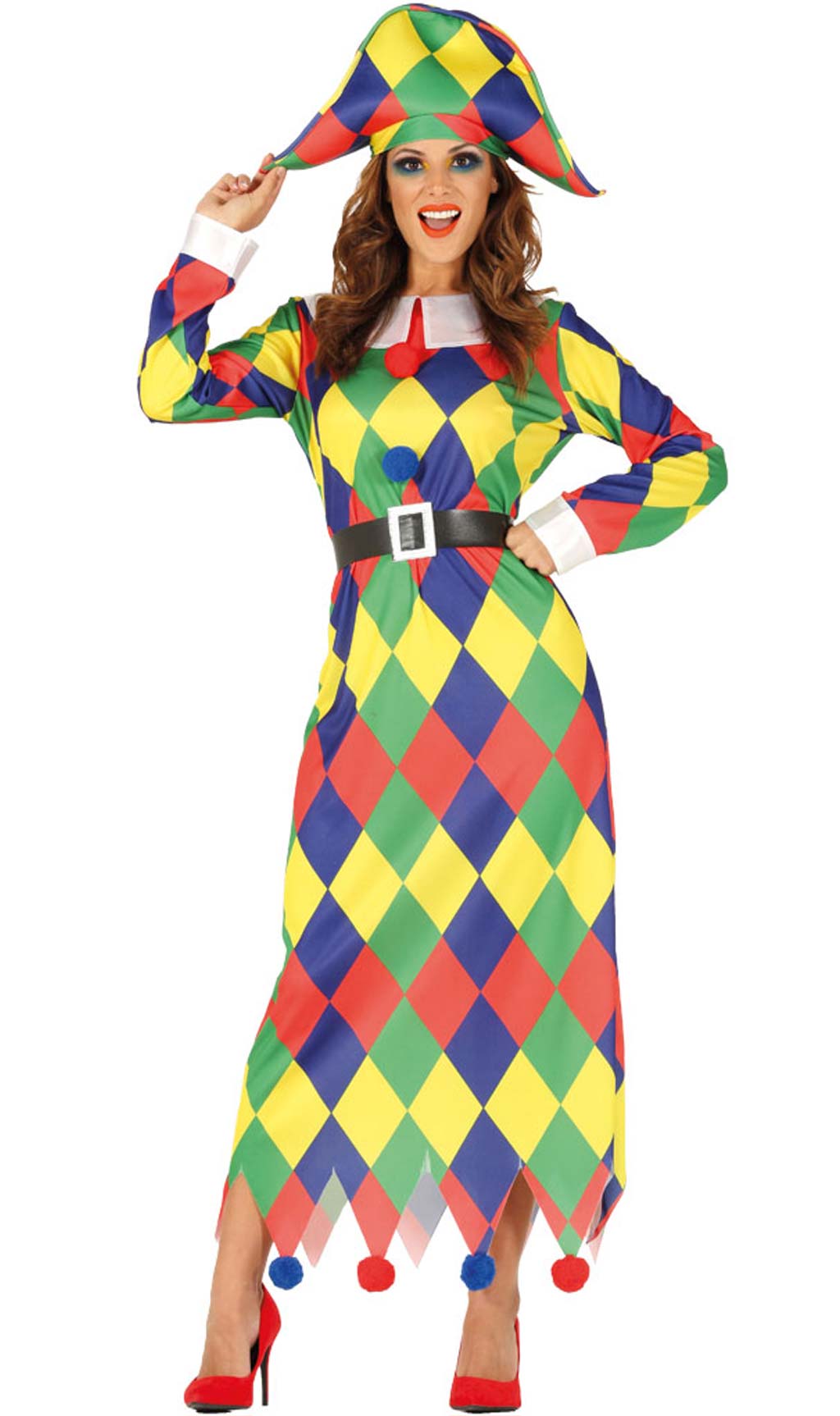 Disfraz de Arlequín Multicolor para mujer I Don Disfraz