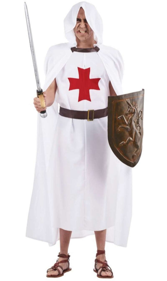 Disfraz de Caballero Templario Blanco para adulto I Don Disfraz