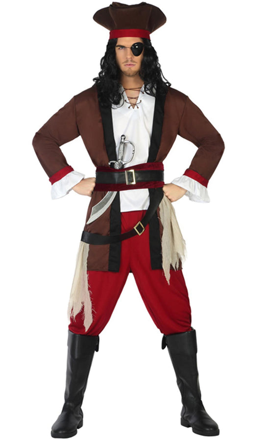 Disfraz de Capitán Pirata Davis para hombre I Don Disfraz