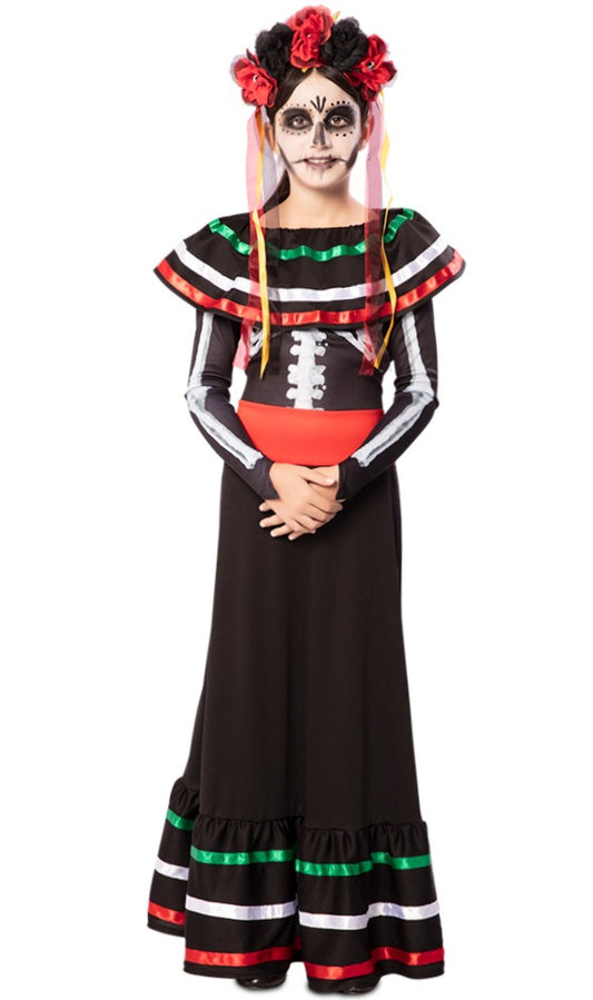 Disfraz de Catrina para Halloween de mujer mexicana