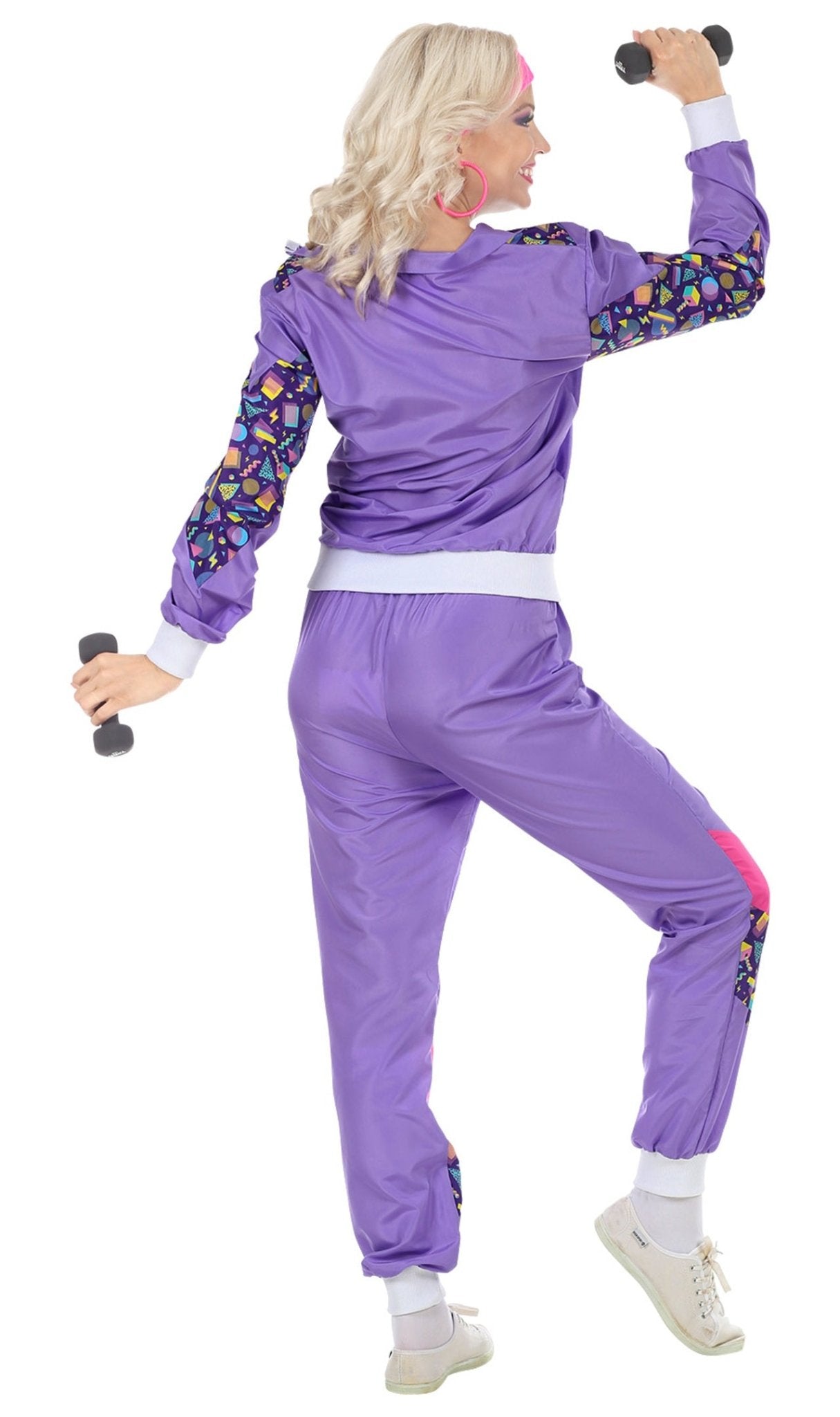 Disfraz chándal años 80 violeta mujer: Disfraces adultos,y