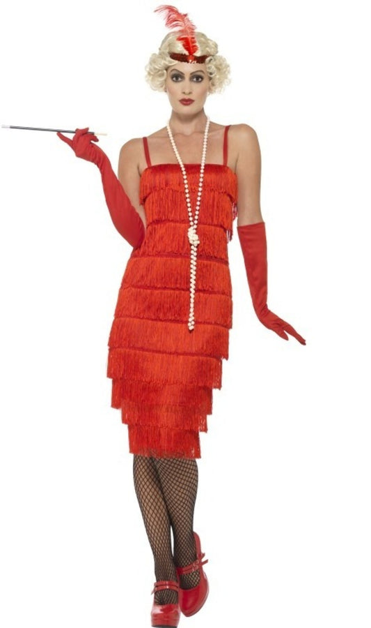 Disfraz de Charleston Flapper Largo Rojo mujer I Don Disfraz