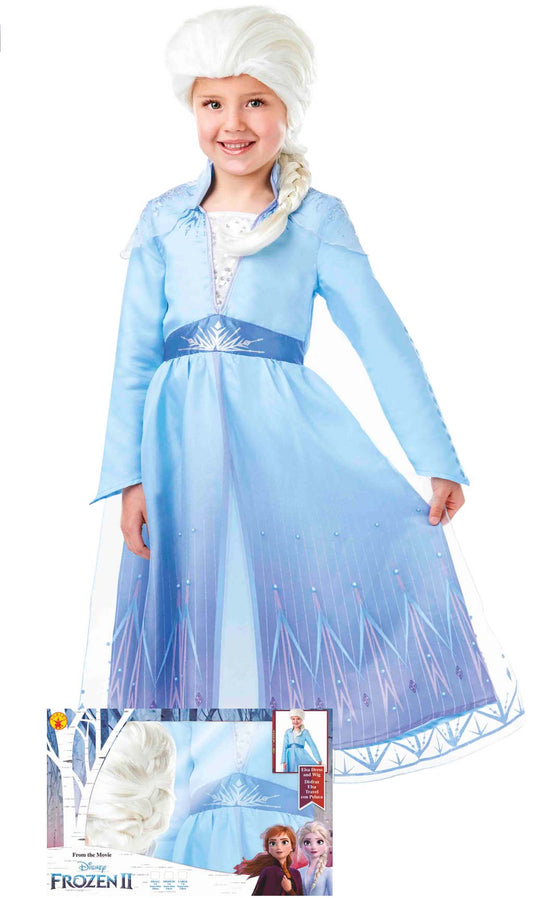 Disfraz de Elsa™ Frozen 2 con Peluca para niña I Don Disfraz