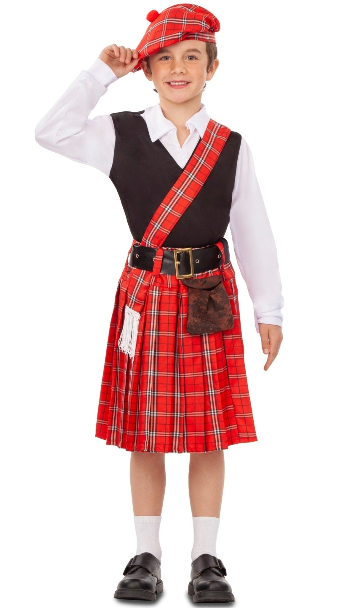 Disfraz de Escocés Cuadros para niño I Don Disfraz