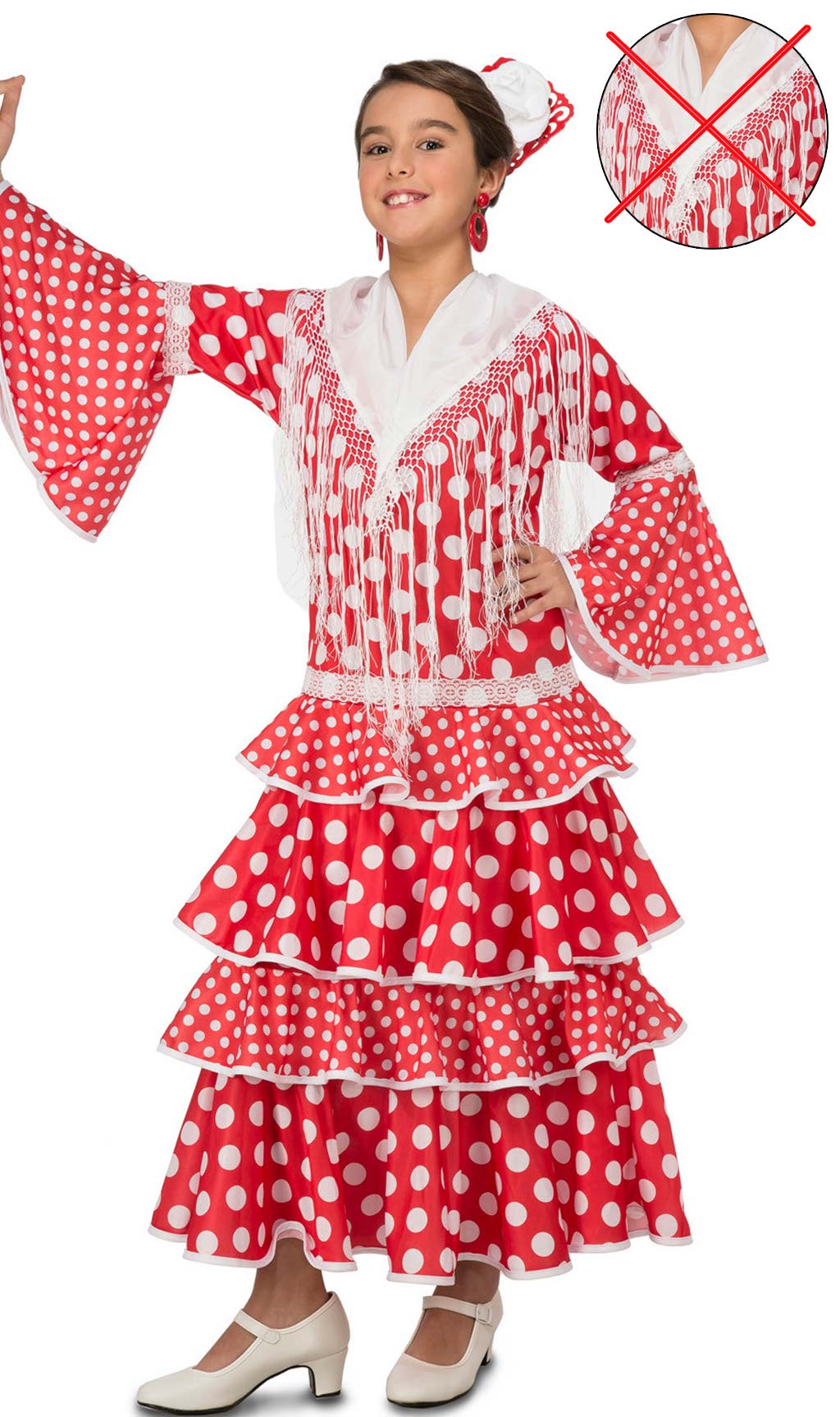 Disfraz de Flamenca Alba Rojo para niña I Don Disfraz