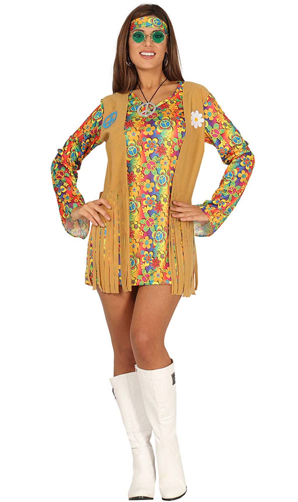 Disfraz de Hippie Flores para mujer I Don Disfraz