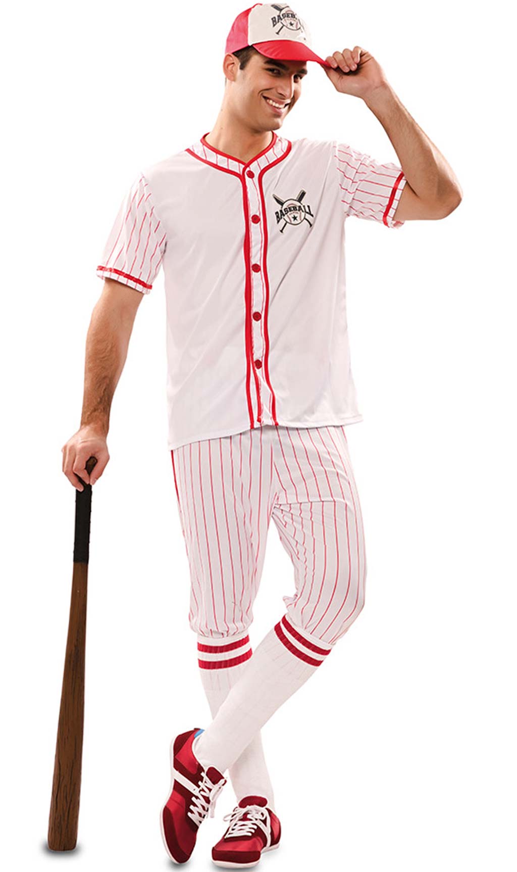Disfraz de Jugador de Béisbol Rayas para hombre I Don Disfraz
