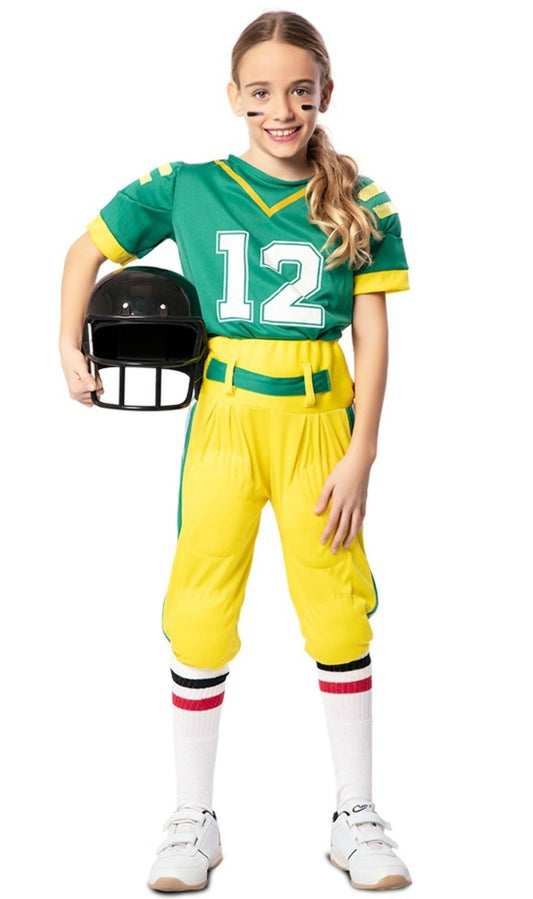 Disfraz de Jugador de Rugby Verde para niña I Don Disfraz
