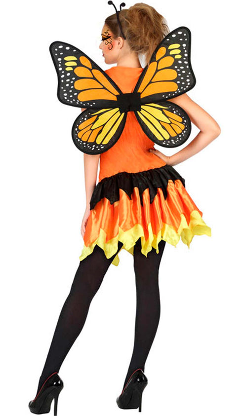 Mujer Disfraz Mariposa Monarca Naranja/negro (tallas S-XL) Alas