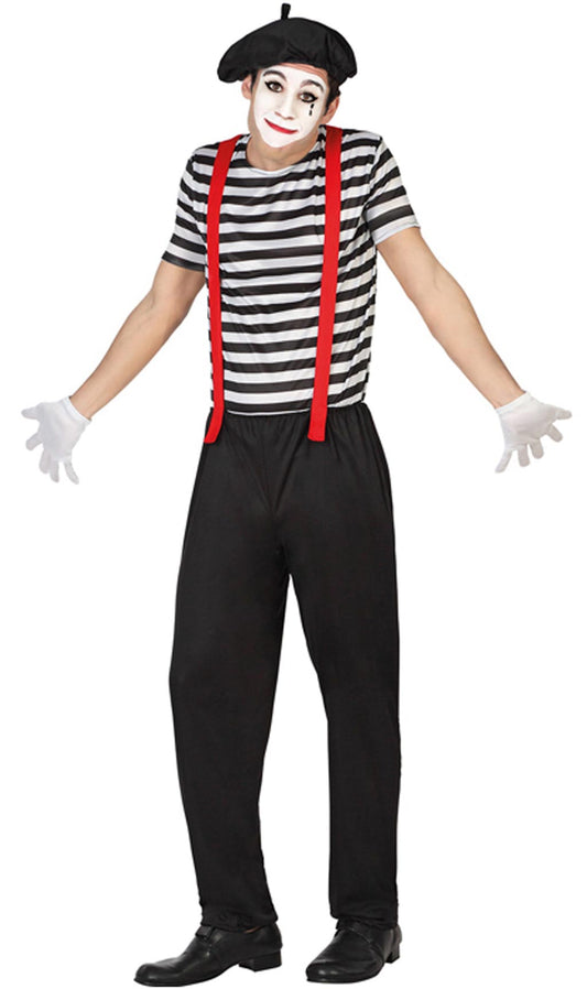 Disfraz de Mimo Rayas para hombre I Don Disfraz
