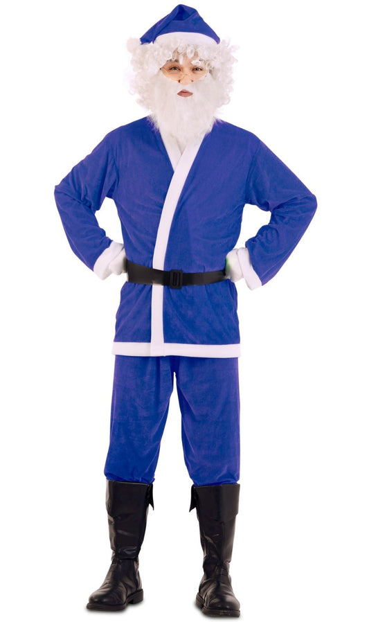 Disfraz de Papá Noel Azul Eco para adulto I Don Disfraz