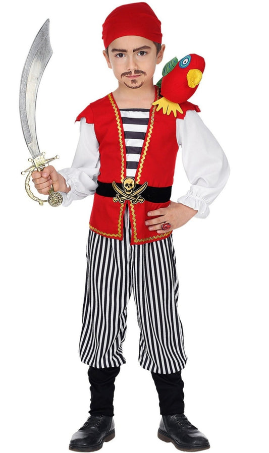 Disfraz de Pirata con Loro para niño I Don Disfraz