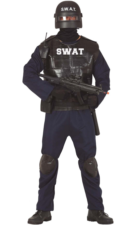Disfraz de Oficial Swat con falda para adolescente