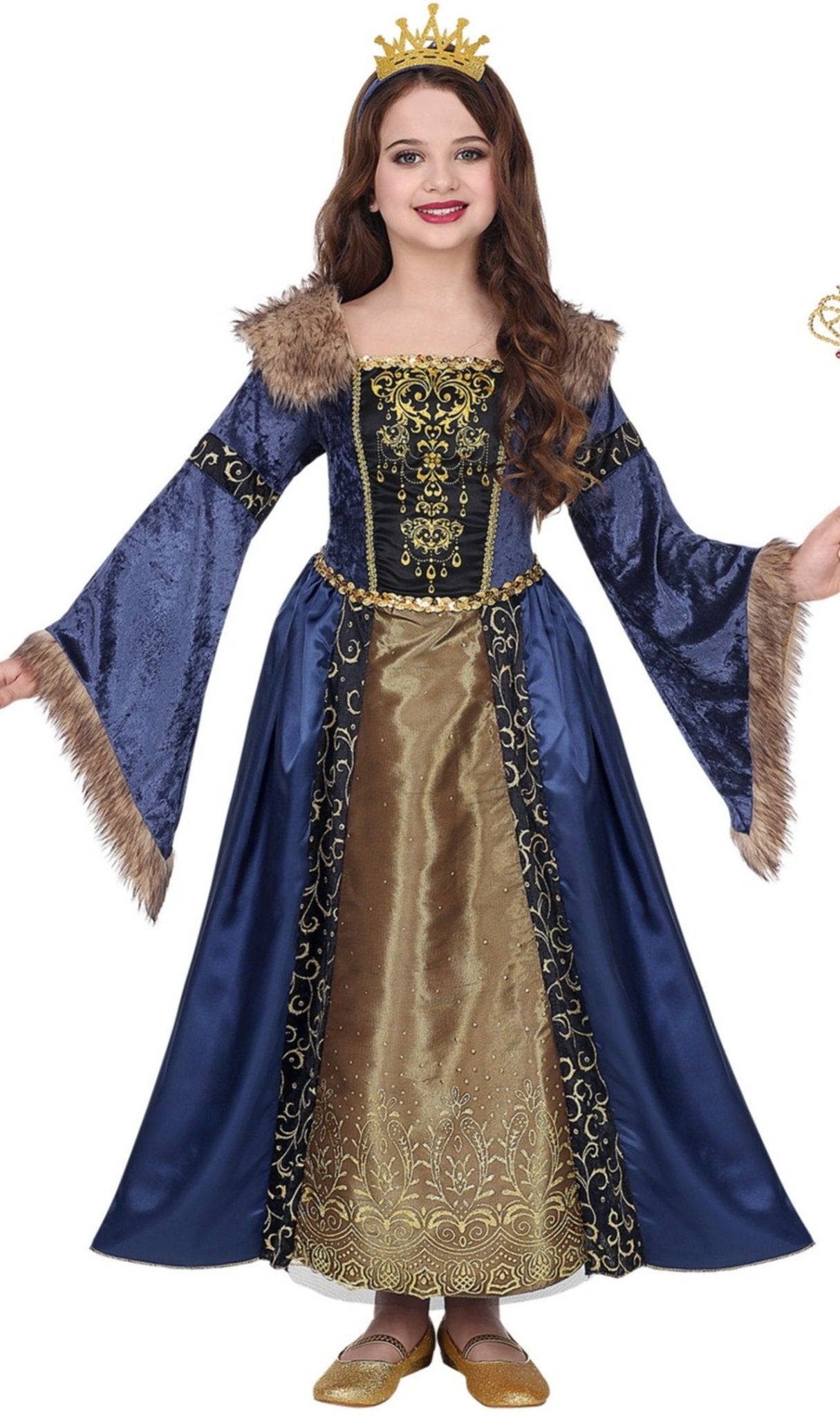 Disfraz de Reina Medieval Pelo para infantil