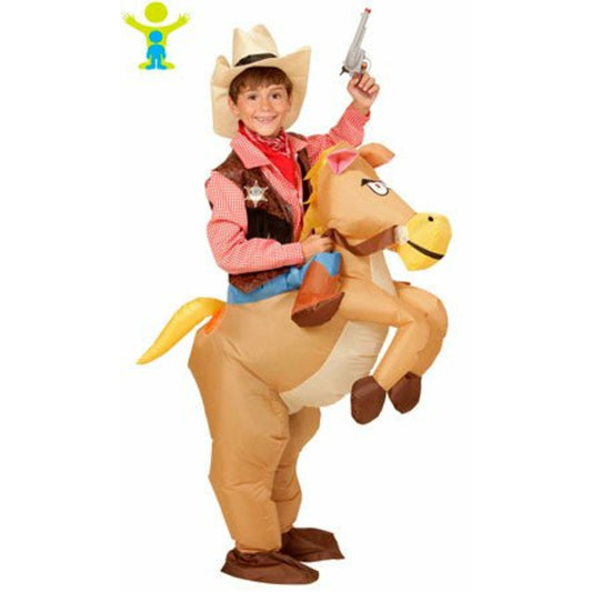 Disfraz de Vaquero con Caballo Hinchable infantil | Don Disfraz