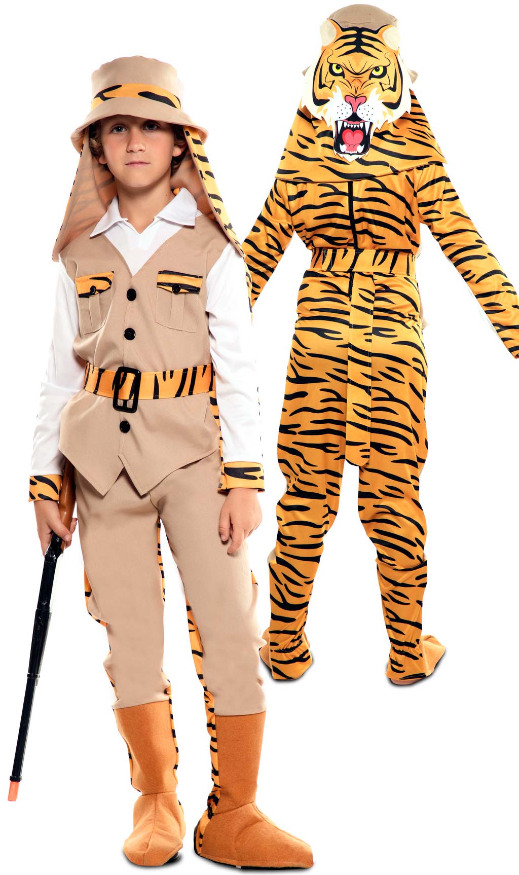 Disfraz Doble de Explorador y Tigre infantil I Don Disfraz
