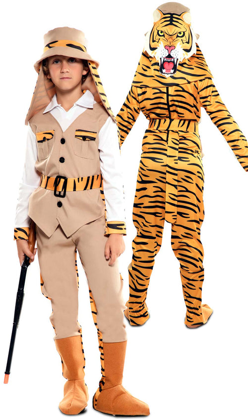 Disfraz Doble de Explorador y Tigre para hombre