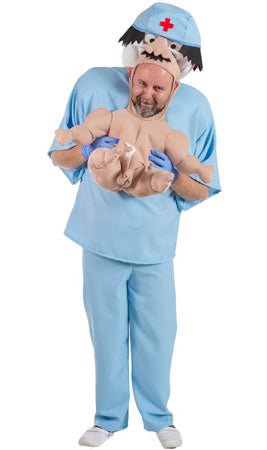 Disfraz de Doctor con bebé para adulto I Don Disfraz