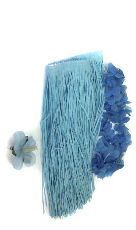 ▷ Falda hawaiana con flor y collar azul - Disfraces El Carrusel