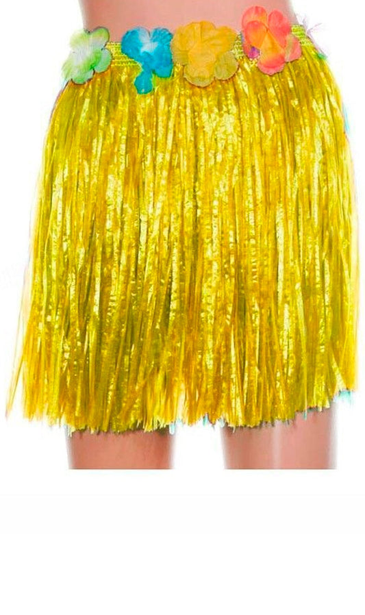 Falda Hawaiana Flores Amarilla