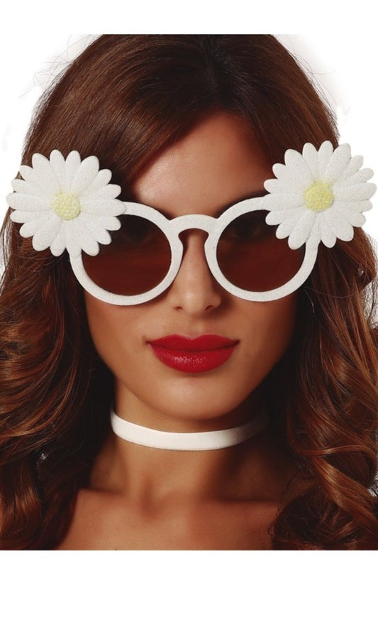 Gafas Blancas con Margaritas