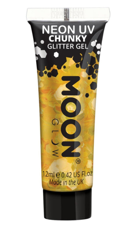 Glitter en Gel Dorado Neón UV