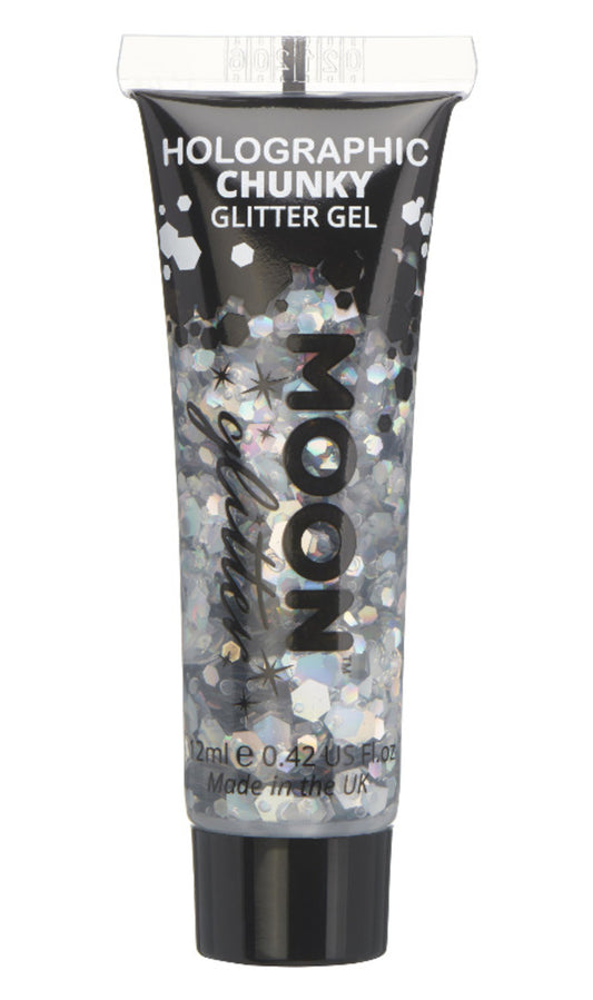 Glitter en Gel Plateada Holográfica
