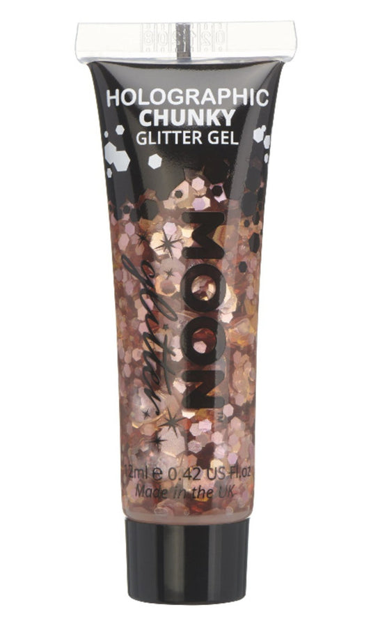 Glitter en Gel Rosa Oro Holográfica
