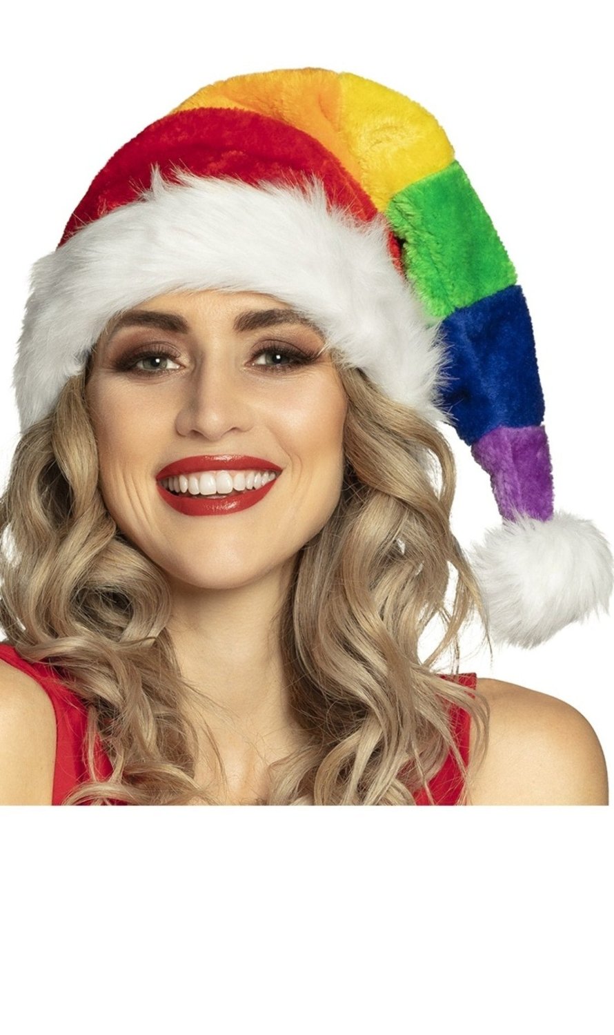 Gorro de Papá Noel Arcoíris