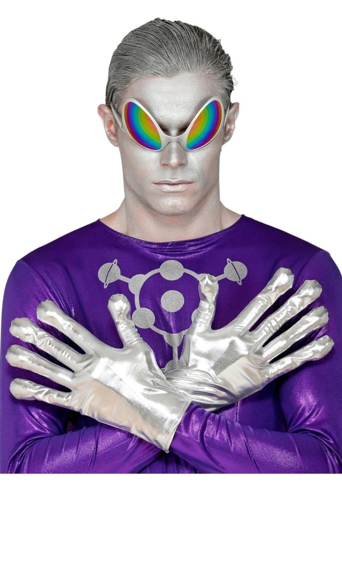 Guantes de Alien Plateados