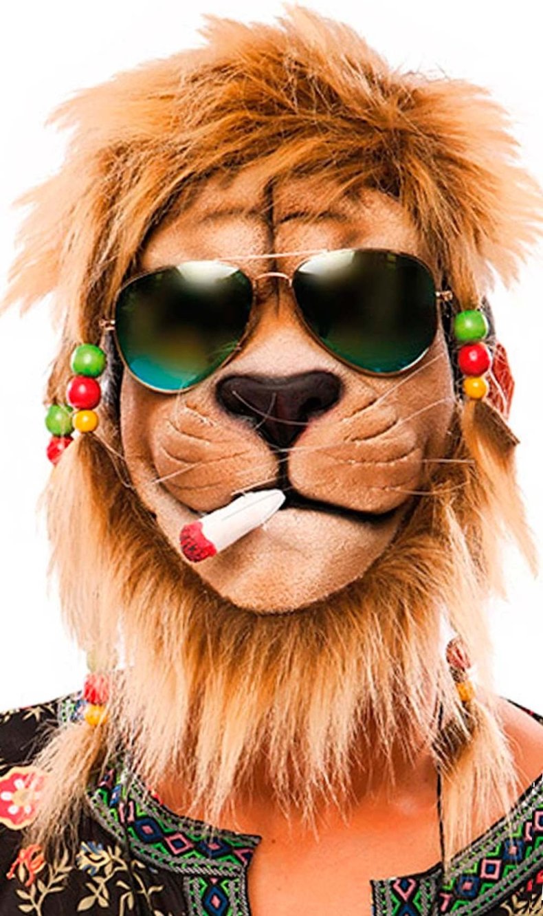 Máscara de látex de León Jamaicano Don Disfraz