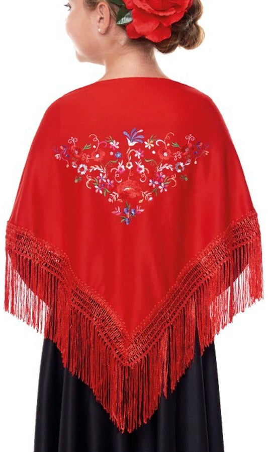 Mantón Rojo Bordado infantil