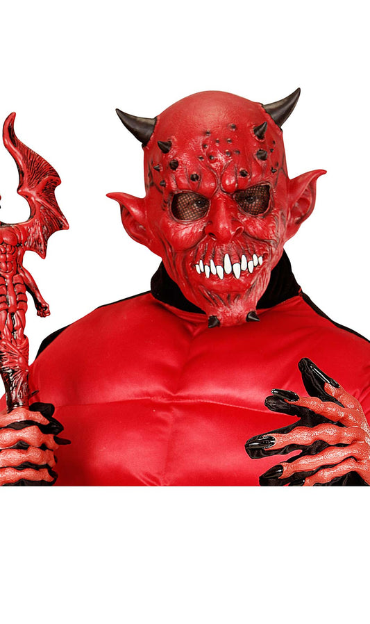 Máscara de látex de Diablo con Cuernos