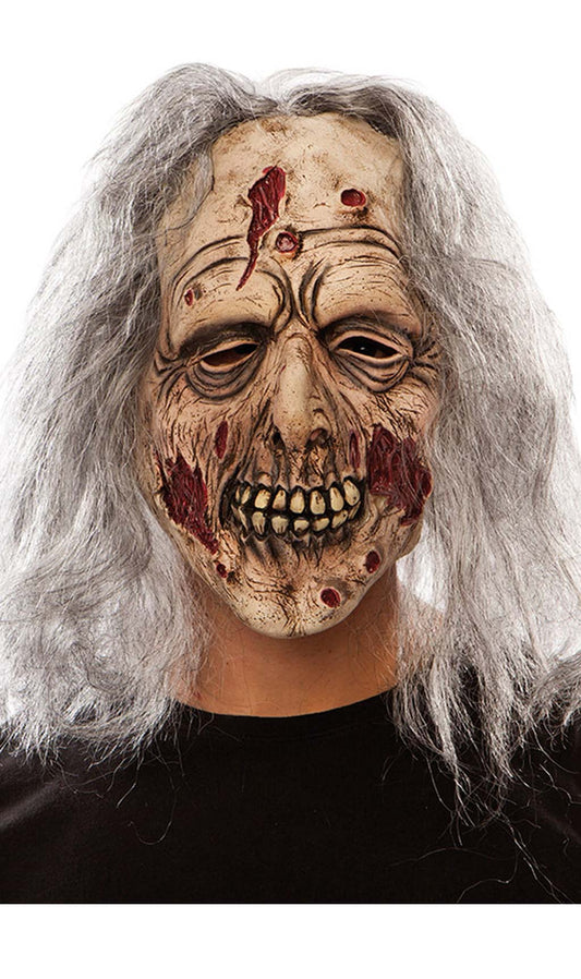 Máscara de látex de Zombie con Pelo